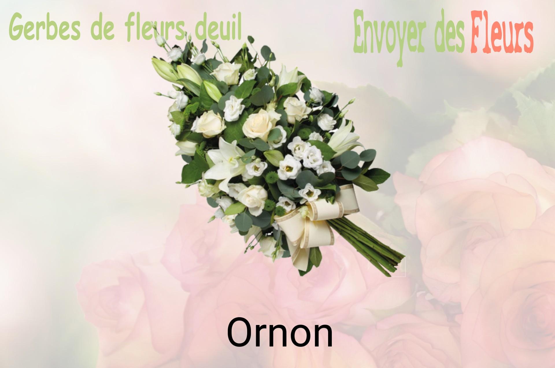 Gerbe de fleurs de deuil livrée à Ornon